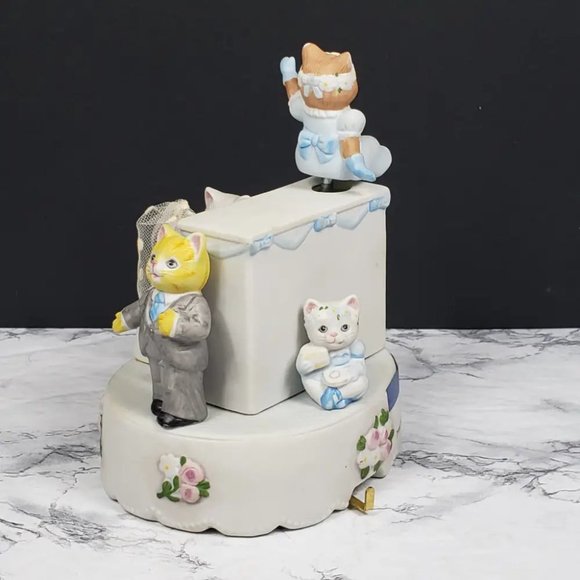 Kitty Cucumber Musical Figurine Schmid The reception Vintage - Picture 4 of 10